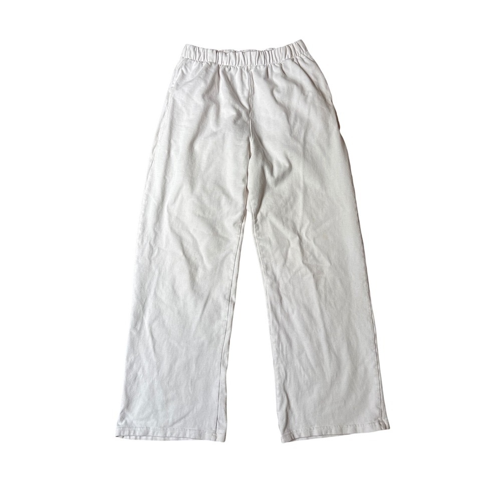 Brandy Melville Sweatpants Women White Wide Leg Relaxed Boho SIZE One Size